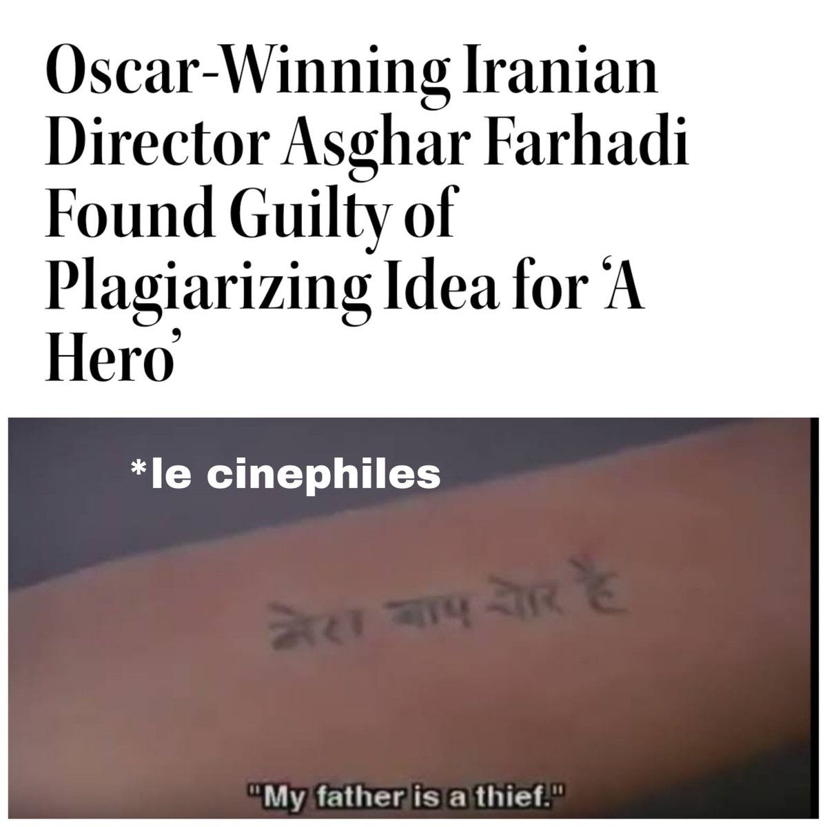 rushkul007's tweet photo. 🤦
#AsgharFarhadi #cinephile #cinephiles #PrimeVideo #oscars #Hollywood #ahero https://t.co/ndqJDv7dSL