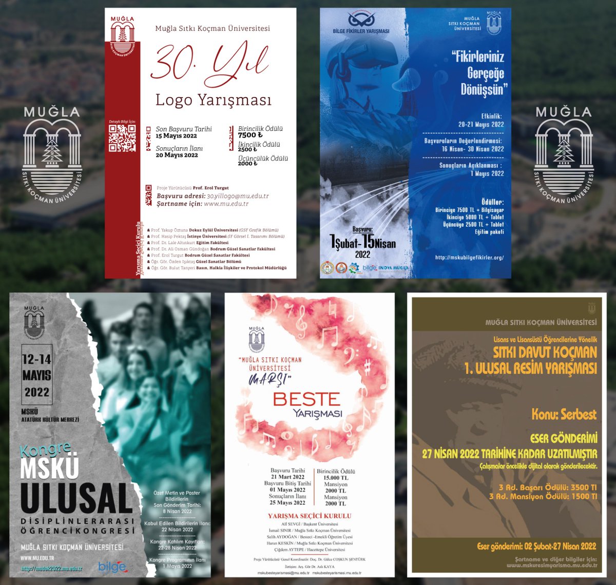 Muğla Sıtkı Koçman Üniversitesi
seni, yeteneğini gösterme fırsatı bulabileceğin birbirinden değerli yarışmalara çağırıyor🗣️

Tüm yarışmalar için detaylar➡️mu.edu.tr/tr

#msküTürkiyeningeleceği