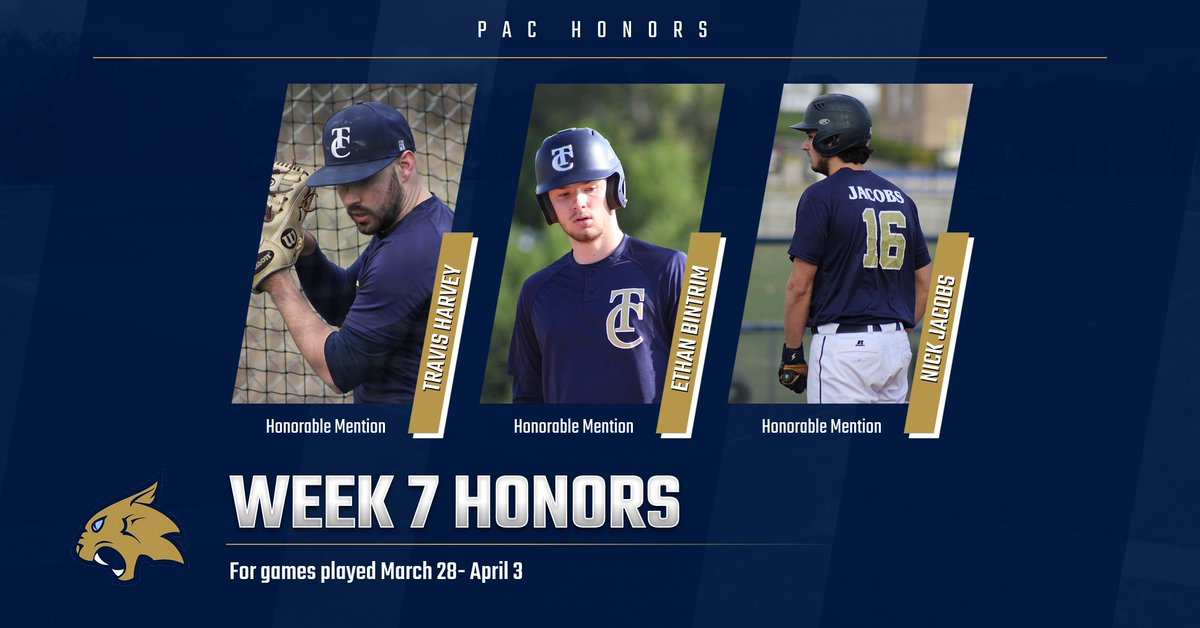 Thiel_BASE's tweet photo. Congratulations to the three Tomcats named in this week's PAC Honors!

Full Article:
https://t.co/0sPPboNvBB https://t.co/MftQcZ7SVR