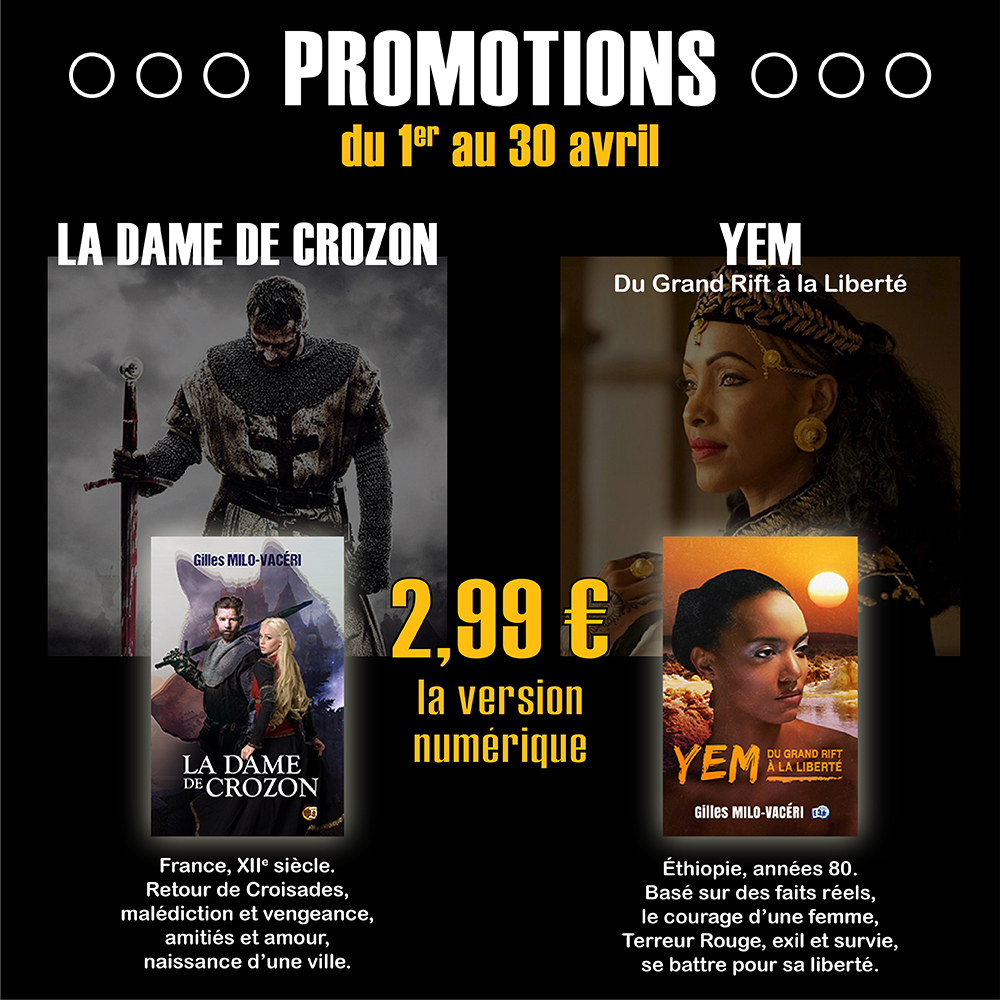 G_MiloVaceri's tweet photo. Attention, #Promotion sur 2 #Romans ! La Dame de Crozon, un #Historique en #Bretagne au XIIe siècle https://t.co/LUSBwrWuEn + Un doc./fiction, YEM, le courage d'une femme éthiopienne (basé sur des faits réels) https://t.co/ICSAxZp8e7 - RT appréciés. Merci ! :)) https://t.co/H9fqgSFkVS