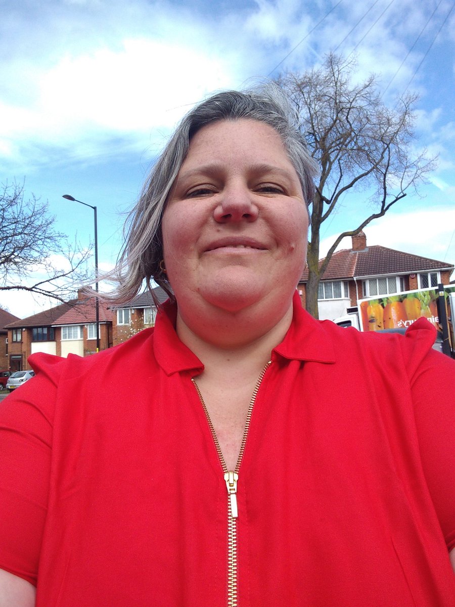 NinnaMakrinov's tweet photo. I have just received confirmation that my nomination as a candidate for @UKLabour @AcocksParty is valid. 
Celebrating by wearing my "I feel Labour" red dress to our door knocking today with @politicalhackuk 

https://t.co/pTeWJIJNg0 https://t.co/cRjgRVjY3d