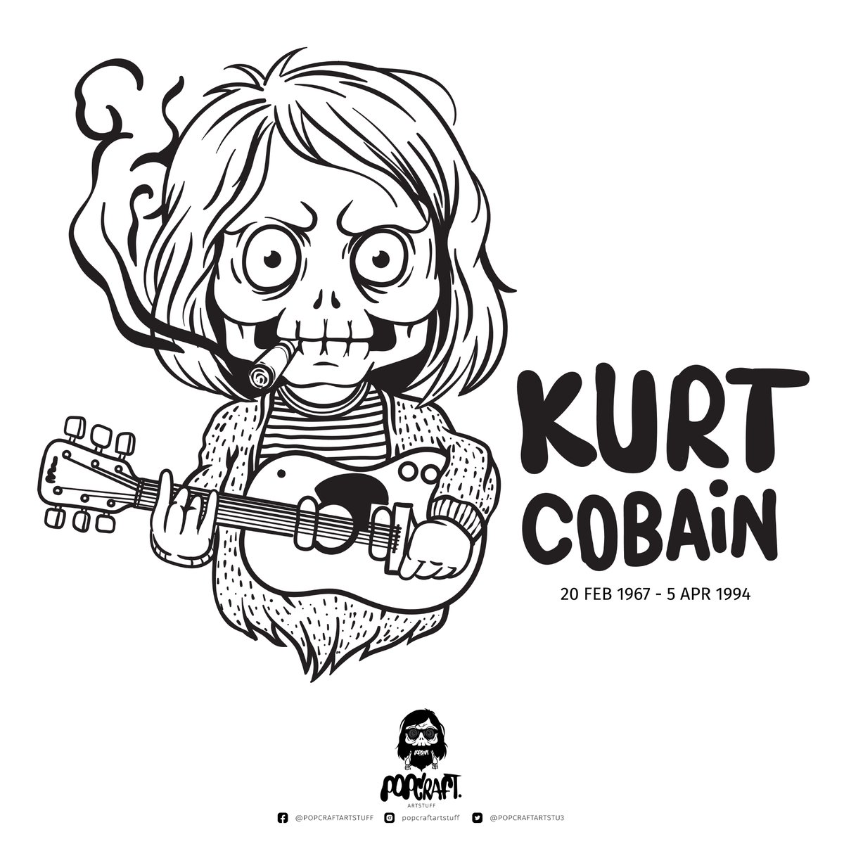 in memory
KURT DONALD COBAIN

#KURTCOBAIN #POPCRAFTARTSTUFF