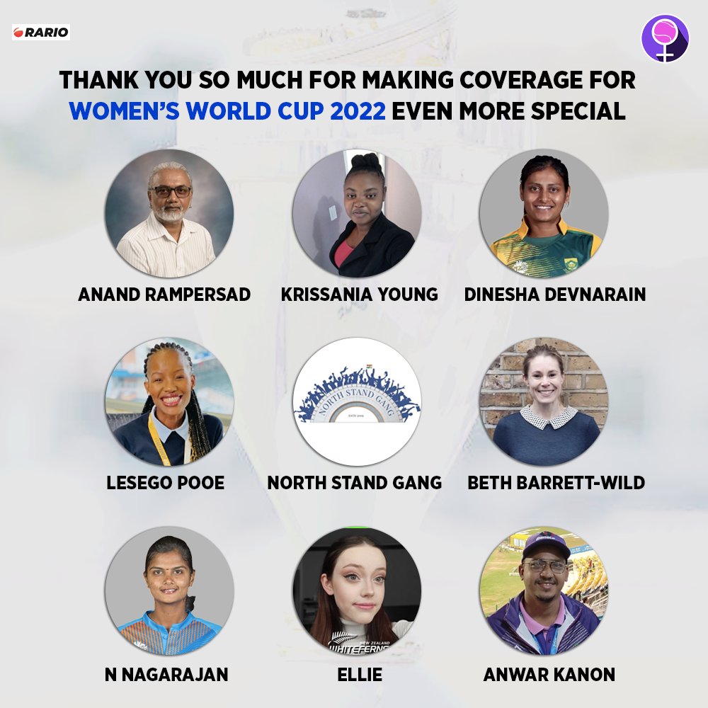 We want to take this moment &amp; thank all our guests who participated in 'Female Cricket Live' discussions throughout the tournament❤️

It was great hosting each one of you - thank you for your time &amp; for gracing the panel with your presence. We're already missing you all🥺

#CWC22