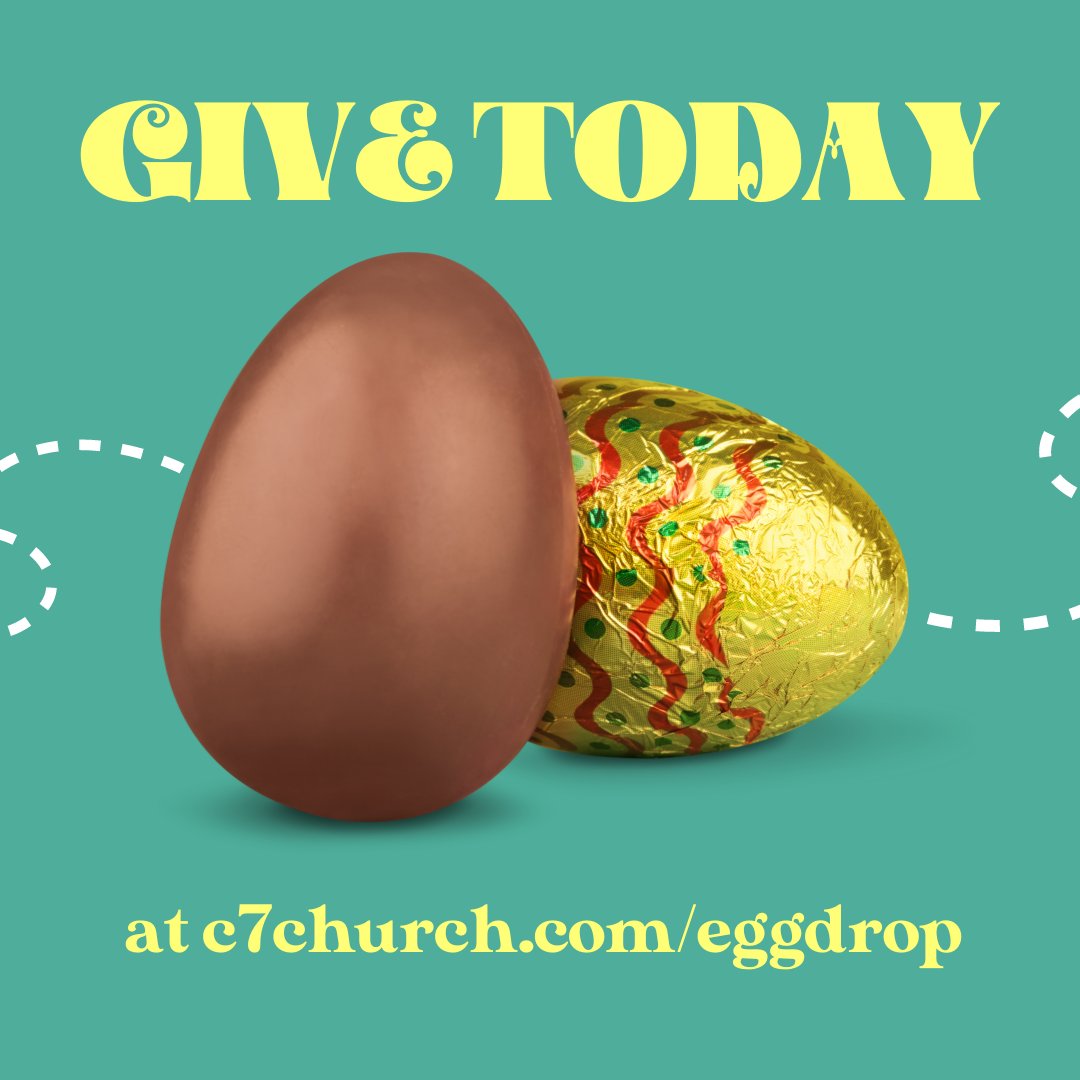 C7Church's tweet photo. We're excited to partner with Finding Your Feet this Easter for our Easter Egg Drop.
Get involved and donate today - link in bio
#EasterAtC7 #FindingYourFeed #SpreadJoy https://t.co/TfzGJRiU9Y