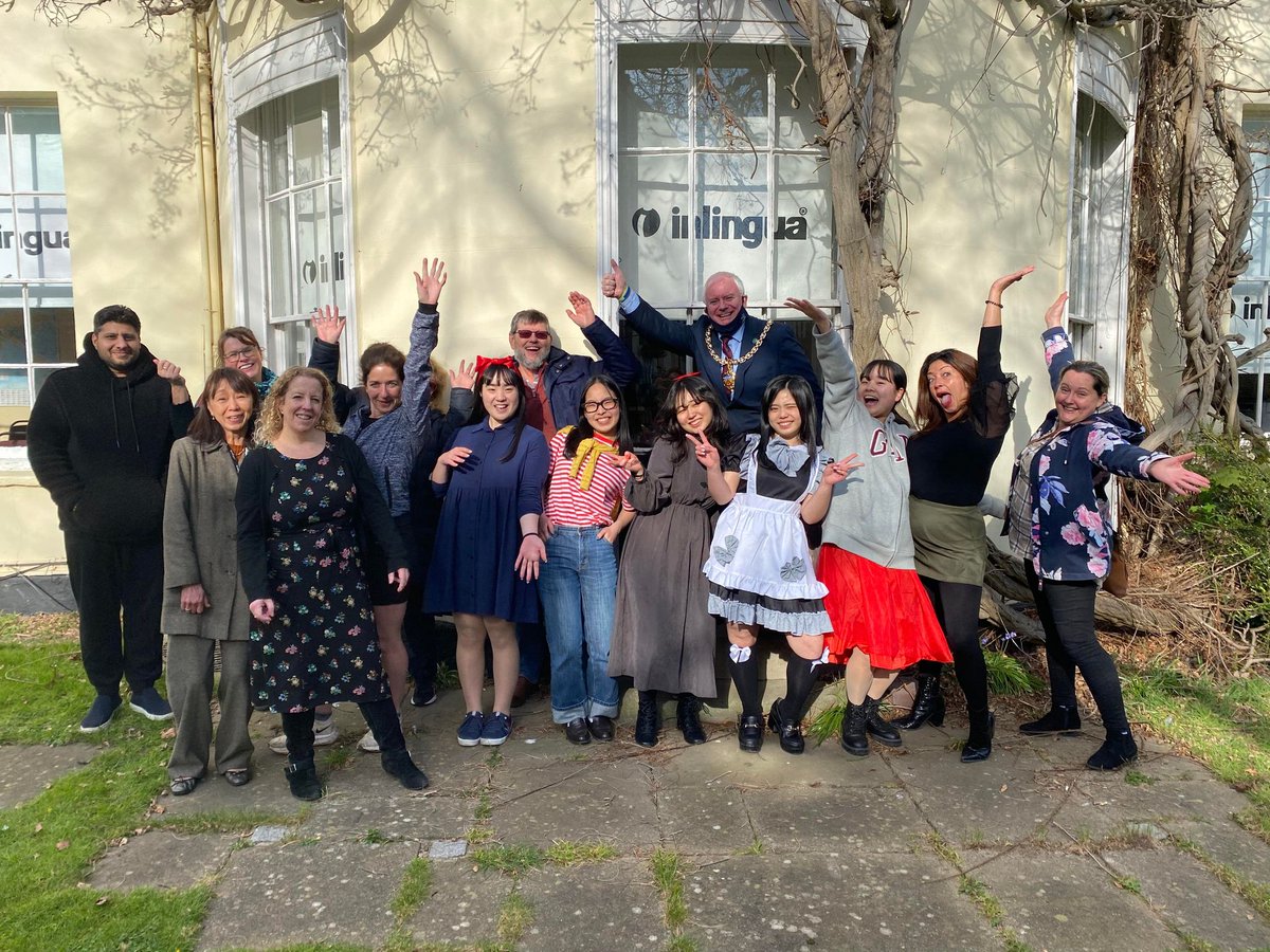 inlinguaChelt's tweet photo. Thank you @CheltenhamMayor for attending our leaving ceremony, the Japanese group had a lovely time as did our staff and host families. Shame we had to return the Civic regalia! https://t.co/W5RdTAGTn4