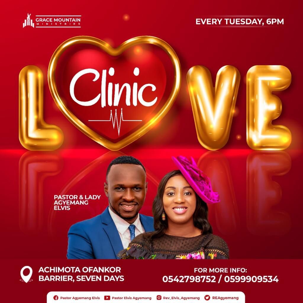 REAgyemang's tweet photo. Join us tonight at 6pm
#PastorElvis #LadyMercy #LoveClinicAtGMM #TuesdaysAt6pm #ExtremeIncrease #SupernaturalArena https://t.co/QiUYqZrdsd