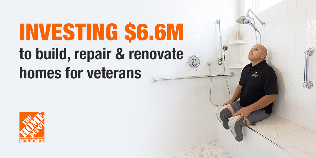 This year, over 400 veterans will receive new, renovated or repaired homes through our partnerships with dedicated nonprofits, who work to make life easier for combat-wounded, low-income and disabled veterans: thd.co/VeteranHousing…

We're proud to serve those who have served 🇺🇸