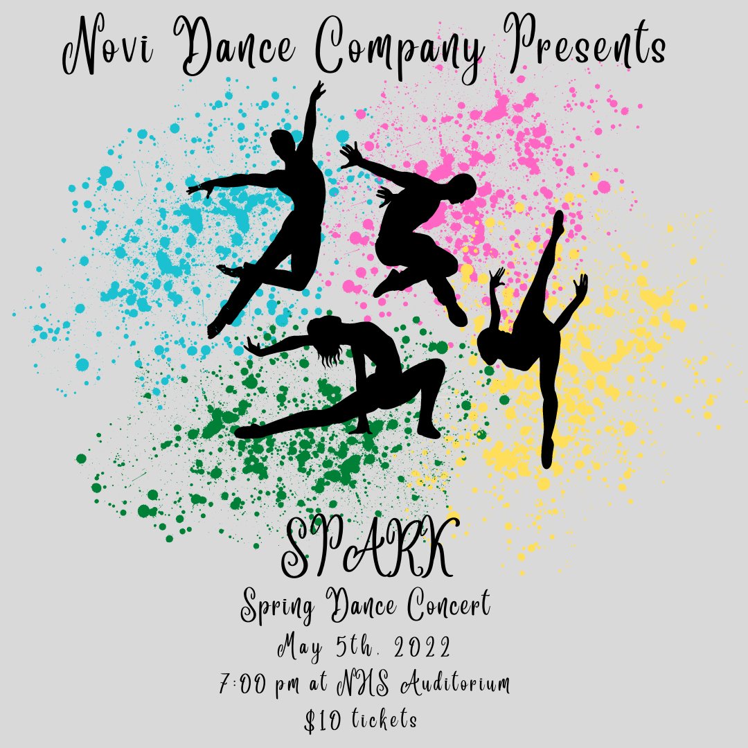 novidance's tweet photo. Our Spring Concert is 1 Month Away! Come check out our new dances and celebrate our graduating seniors. https://t.co/uyZrHVJI2b