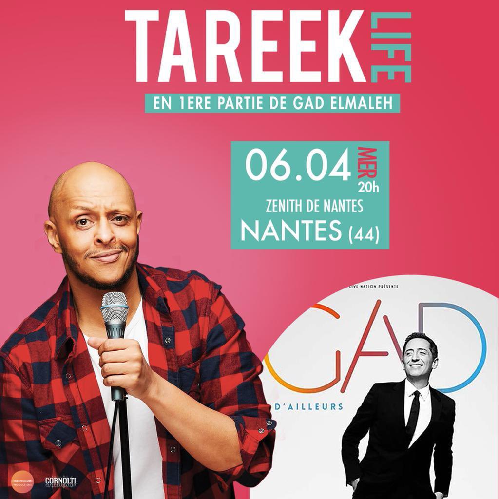 C’est demain soir à Nantes !

Tareek sera en première partie de Gad Elmaleh au Zénith 🤩