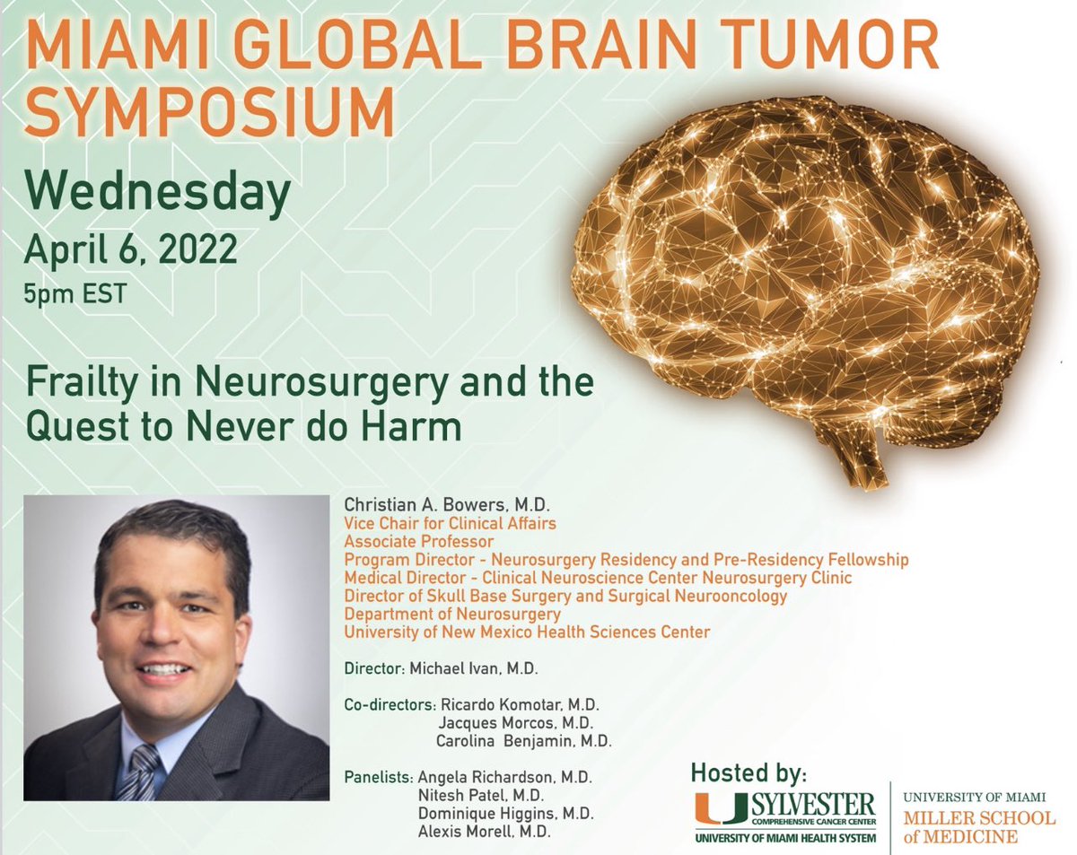 michaelivanmd's tweet photo. Looking forward to tomorrow’s MGBTS with @bowersbrainsurg discussing ways to screen challenging brain tumor patients to ensure as a neurosurgeon we do no harm. #nsgy #medtwitter @UNM

🆆🅷🅴🅽:⠀⁣
Wednesday, April 6th, 5pm EST ⠀⁣
⠀⁣
🆁🅴🅶🅸🆂🆃🅴🆁: https://t.co/1j6JUcRdzt https://t.co/Lwjgw0811I
