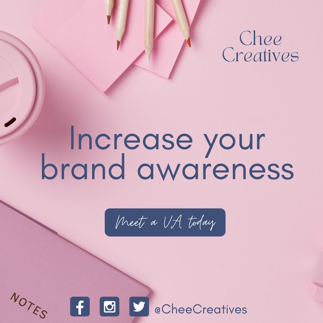 CheeCreatives's tweet photo. Brand awareness is how well people can remember and recognize your biz. 

Lighten up your load. Hire a VA to increase your business' brand awareness.😊

Message me for details. 💌

#VirtualAssistance #LuzonCluster2 #NuevaEcija #brandawareness #SocialMediaMarketingStrategist https://t.co/p8n8zixYNN