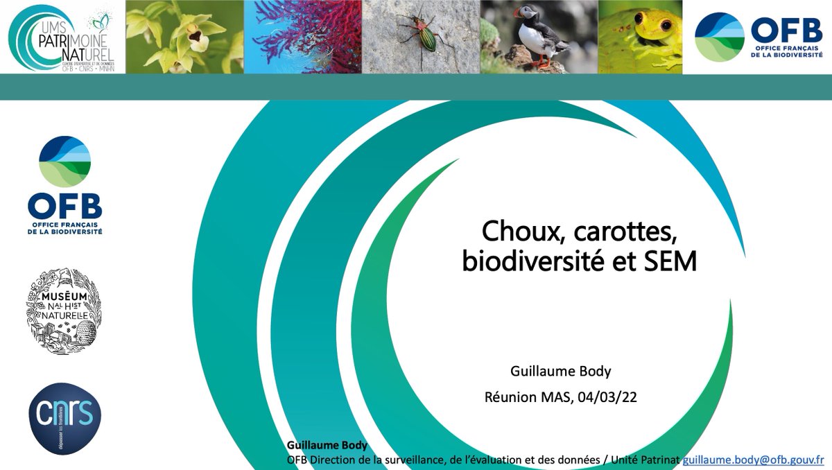 oaggimenez's tweet photo. Choux 🥬, carottes 🥕, biodiversité et structural equation modelling - Guillaume Body @OFBiodiversite #gdrEcoStat https://t.co/YHp5Ff0yVR