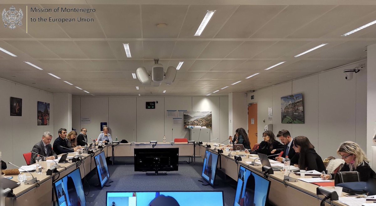 MONTENEGROinEU's tweet photo. First postpandemic #Team2Team meeting between the @eu_near 🇲🇪 Unit &amp; @MONTENEGROinEU/@me4eu  We are thrilled to resume this practice of in-person, focused &amp; very operative work on our accession to the EU! 🇪🇺 https://t.co/GOta7S7UDs