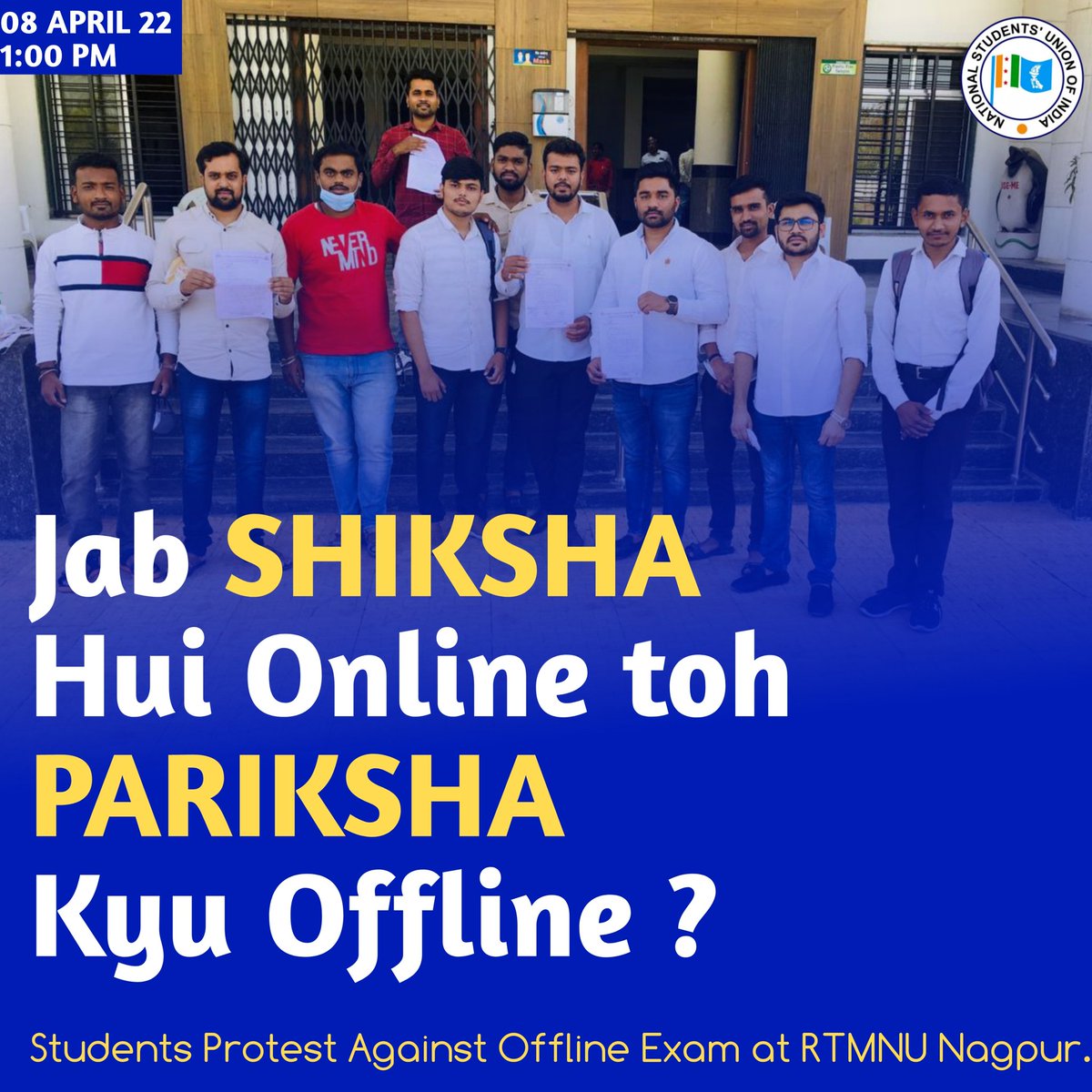 khushal_pardhi's tweet photo. WHEN 70% SYLLABUS IS COMPLETED ONLINE THAN WHY ARE EXAMS BEING CONDUCTED OFFLINE ? @RTMNU1 @samant_uday @OfficeofUT @nsui https://t.co/LslNQBZsQJ