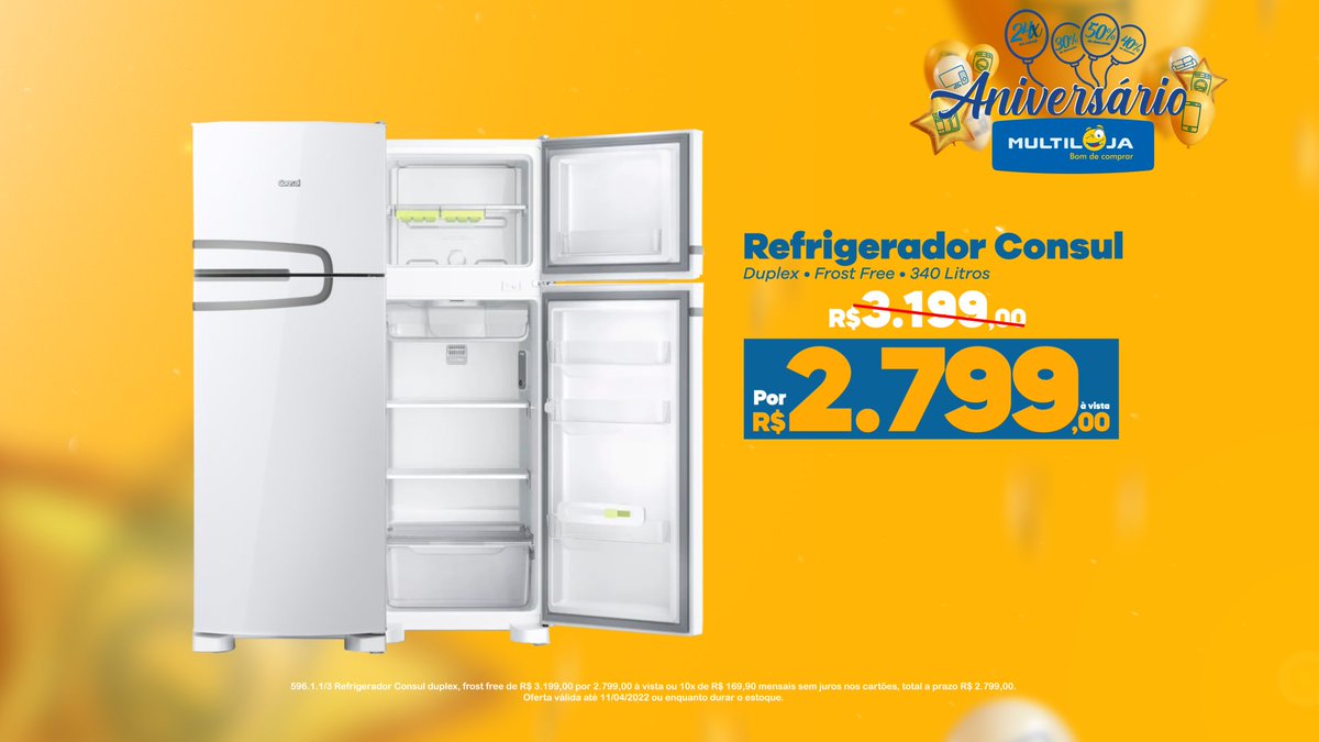 Multiloja's tweet photo. No aniversário Multiloja você compra tudo em ate 24x no carnê e tem 60 dias para começar a pagar!

Reserve seus produtos com o gerente: https://t.co/zvWL3C3U15 https://t.co/wwMhha4EfY