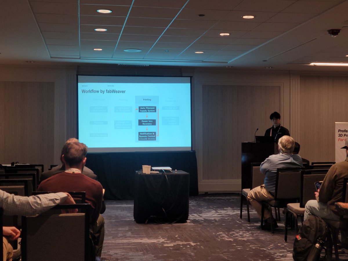 fabweaver_3d's tweet photo. Day2 - AMUG 2022
fabWeaver was introduced & spotlighted at the AMUG 2022 Opening event.
And we had a separate session on enhancing workflow by A530.
#AMUG #ForUsersByUsers #additiveManufacturing #Chicago #3DPrinter #3DPrinting #industrial3dprinter #fabWeaver #prototyping https://t.co/SFwKFzJu4U