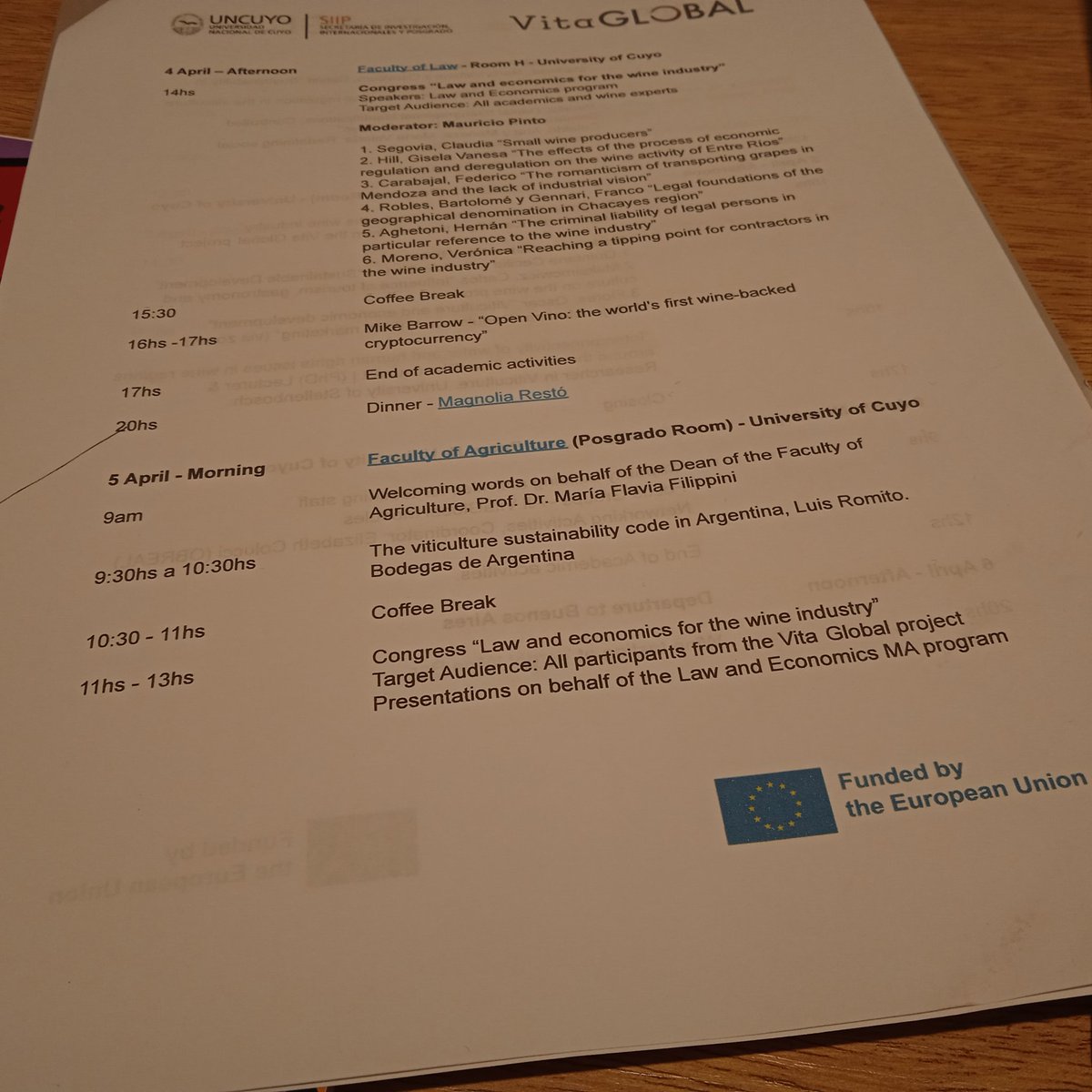 of_oenology's tweet photo. Day 2 of VitaGlobal Regional week. A packed and exiting program with a presentation by Dr Blancquaert -one of our own. @Vinemonster83 @OBREAL_  #sustainability #vitiviniculture https://t.co/2xezKMpnPD