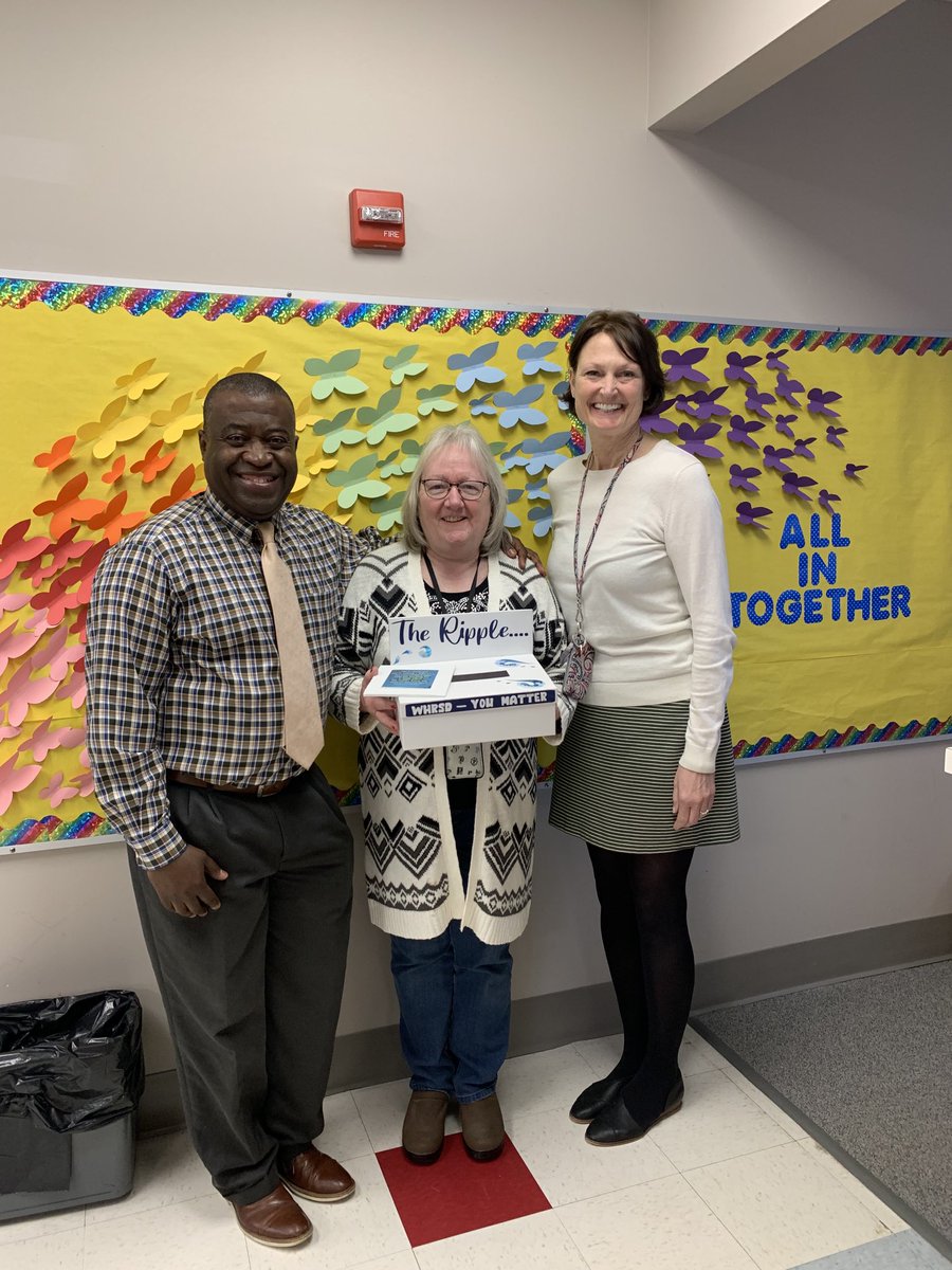 Congratulations to Mrs. Schneider for winning our Ripple Effect, making a difference for our students. ⁦@gmferrojr⁩ ⁦<a href="/WH_Super/">Jeff Szymaniak</a>⁩