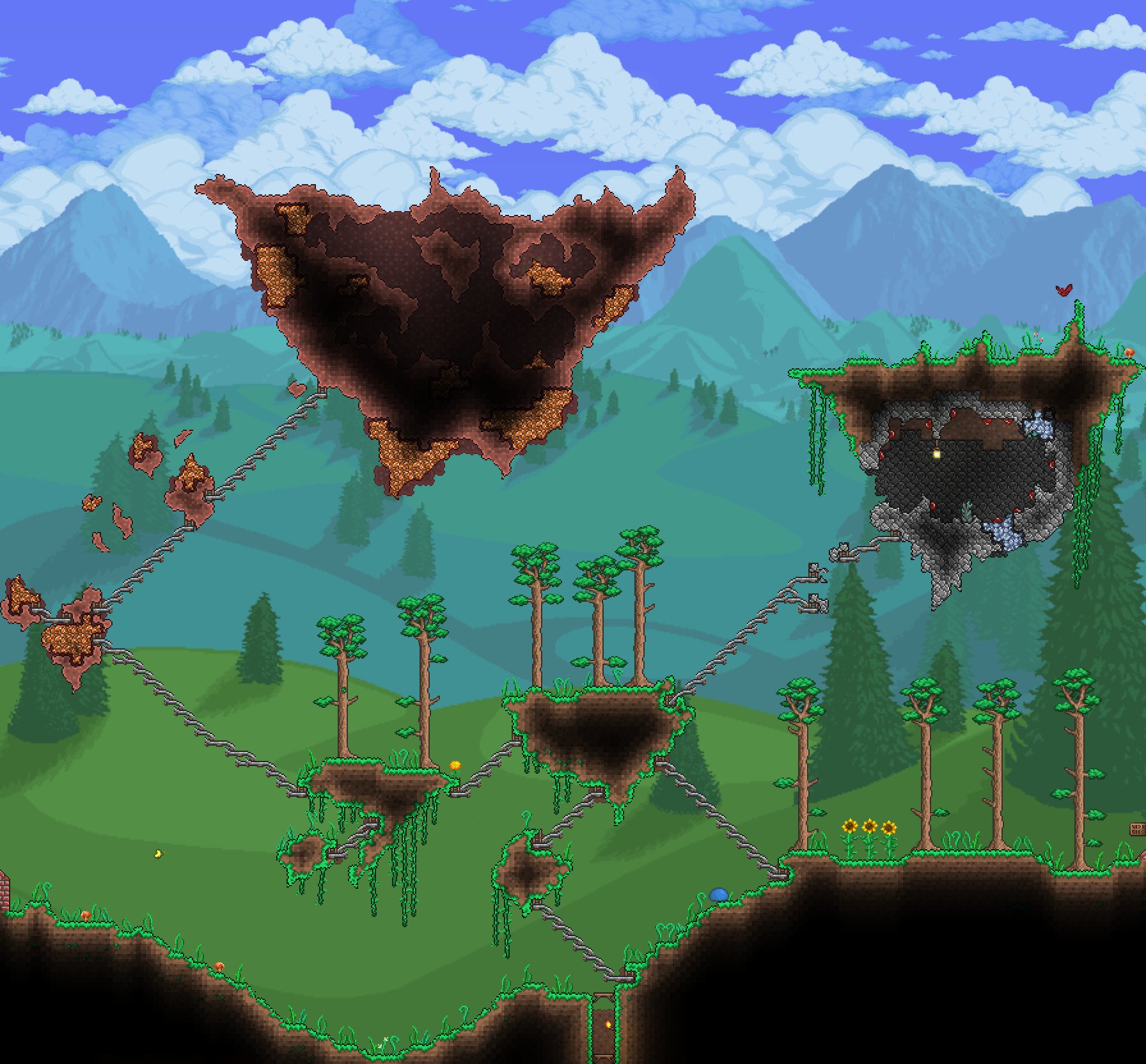 r/Terraria on Twitter "Floating Islands that i built in my world, give