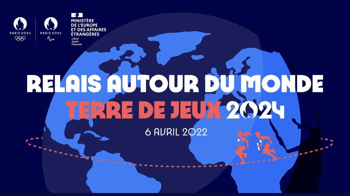 Rdv à minuit pour le top départ du Relais autour du monde qui animera les ambassades du monde entier labellisées #Terredejeux2024 ! On compte sur vous 💪🏼🤩🏃🏽‍♀️🧑🏽‍🦽🏃🏿👩🏽‍🦽