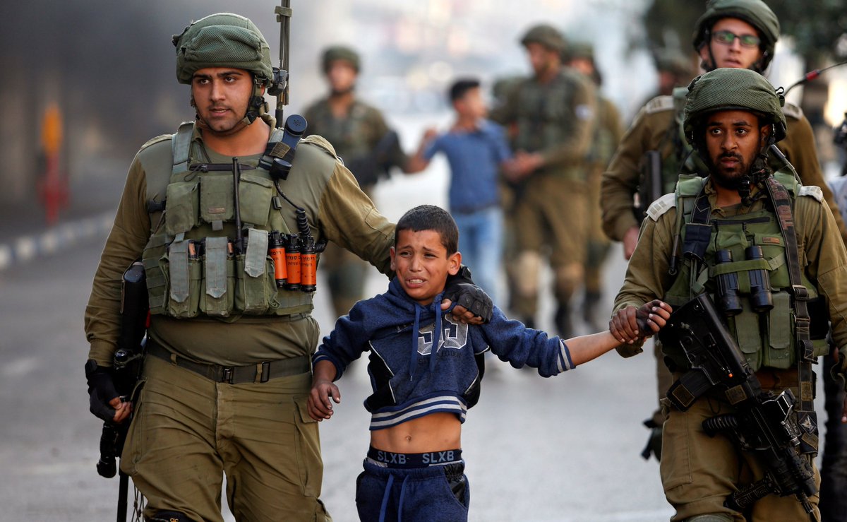 ajplus's tweet photo. Israel arrested over 9,000 Palestinian children since 2015, say monitors — some younger than 10.

Groups report:
▪️ Israel is only country systematically trying children in military courts.
▪️ Most common charge: stone throwing, punished by up to 20 years.
#PalestinianChildDay https://t.co/YsFCICGXmZ