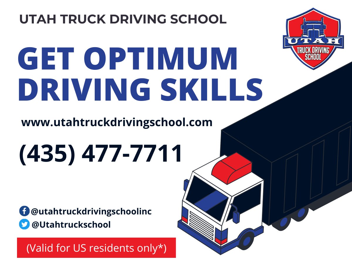 Get optimum driving skills at Utah Truck Driving School. We are committed to creating a learning environment that engages and liberates all our students. With safety measures, we use the latest equipment. 

#utahcdlschool #commercialdrivingschool #cdlclassesutah https://t.co/5HFkkj6Hct