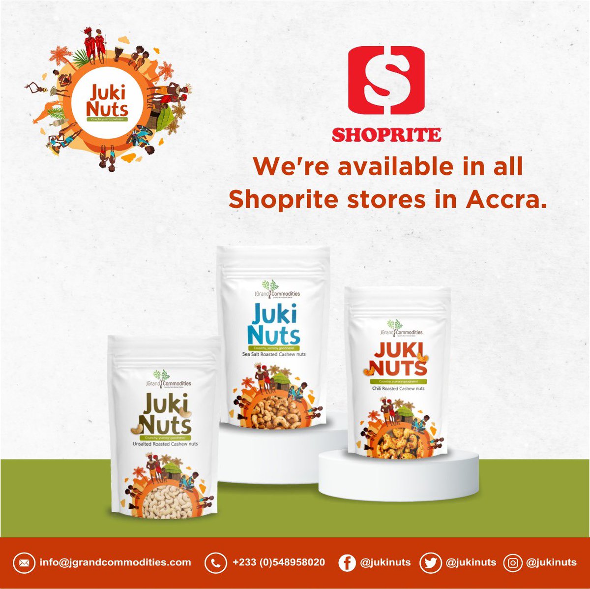 Hello Accra! We're closer to you!

#JukiNuts #Accramall #westhillsmall