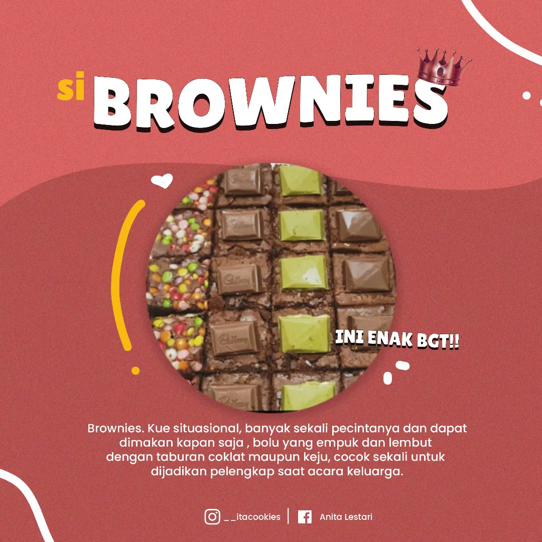 _itacookies's tweet photo. Product Best Seller Ita Cookies. Nastar, Lidah Kucing, dan Brownies. Kalian lebih suka yang mana nih? Komen di bawah yaaa!!! #LezatnyaBuatanRumah #Itacookies https://t.co/XZ8bZa4jZP