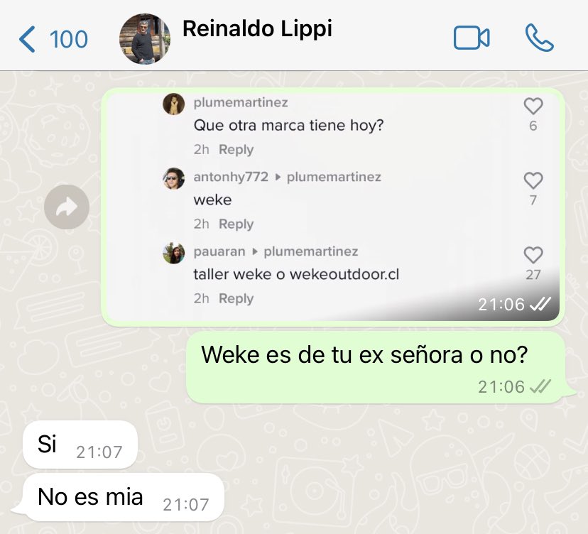 A propósito de este video sobre #LIPPI que se viralizó en tiktok, y por varios mensajes que he visto por ahí, es necesario aclarar que WEKE OUTDOOR no pertenece a Reinaldo Lippi