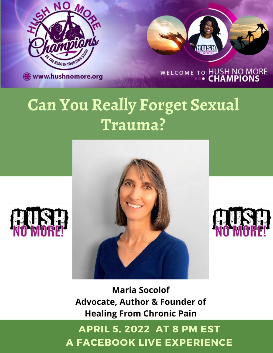 MSocolof's tweet photo. Tonight on #HushNoMore Can you Really Forget Sexual #Trauma ?
#dissociativeamnesia #dissociation #repressedmemory #delayedrecall #forgottenmemory #csa #recoveredmemory #stopthesilence #siblingstoo #siblingsexualtrauma #siblingsexualabuse #ssa #incest
https://t.co/X94HW3fgox https://t.co/un2jmxCRQ6