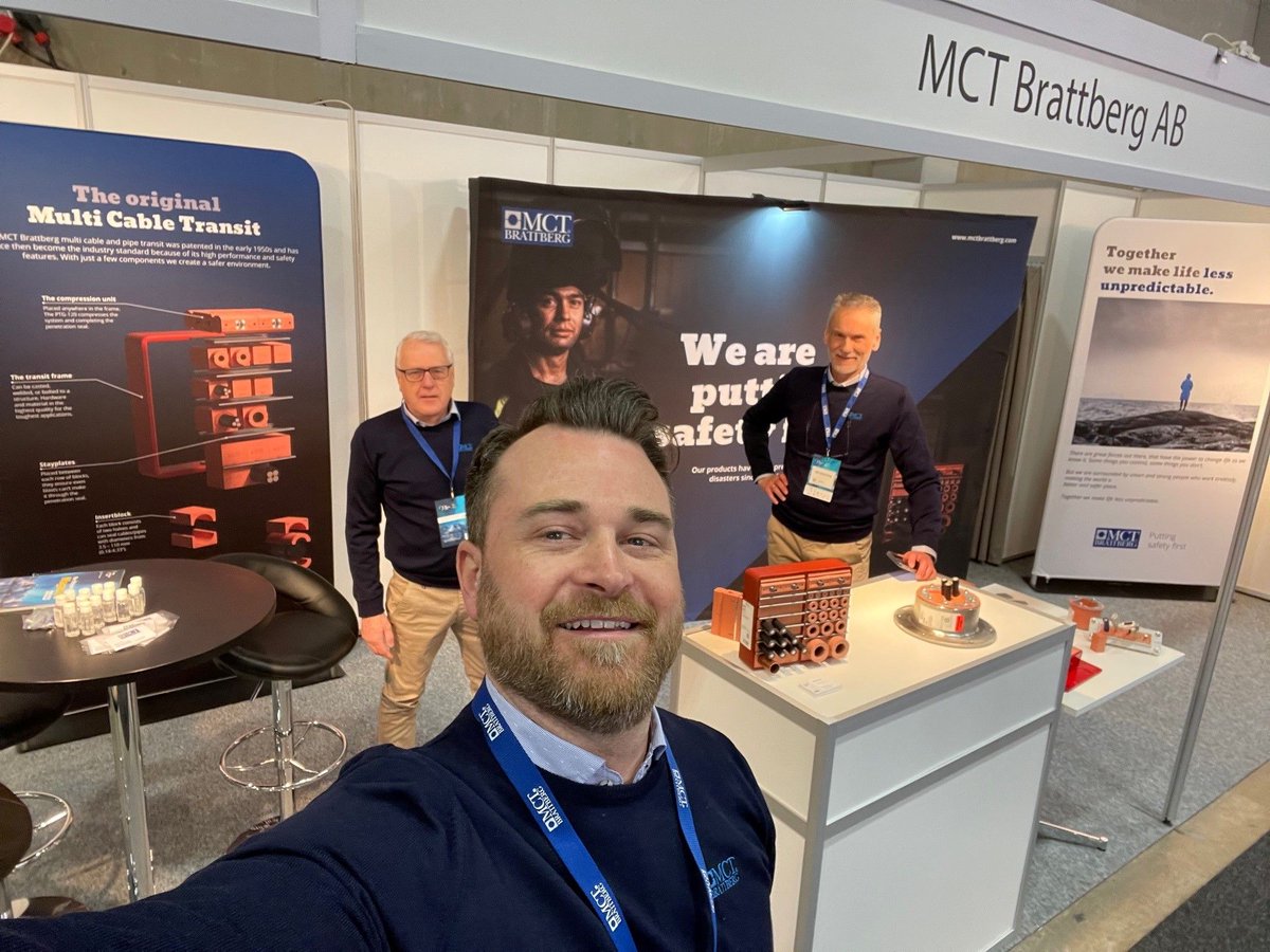 MCTBrattberg's tweet photo. Come and meet us at Nor-Shipping Exhibition on the 4-7th of April. Lets talk about Multi Cable Transits and safety at sea ! See us on stand D01-27 #norshipping2022 #norshipping #multicabletransits #originalmct #mctbrattberg #puttingsafetyfirst #cabletransits #lillestrom #norway https://t.co/SApZpNSs7z