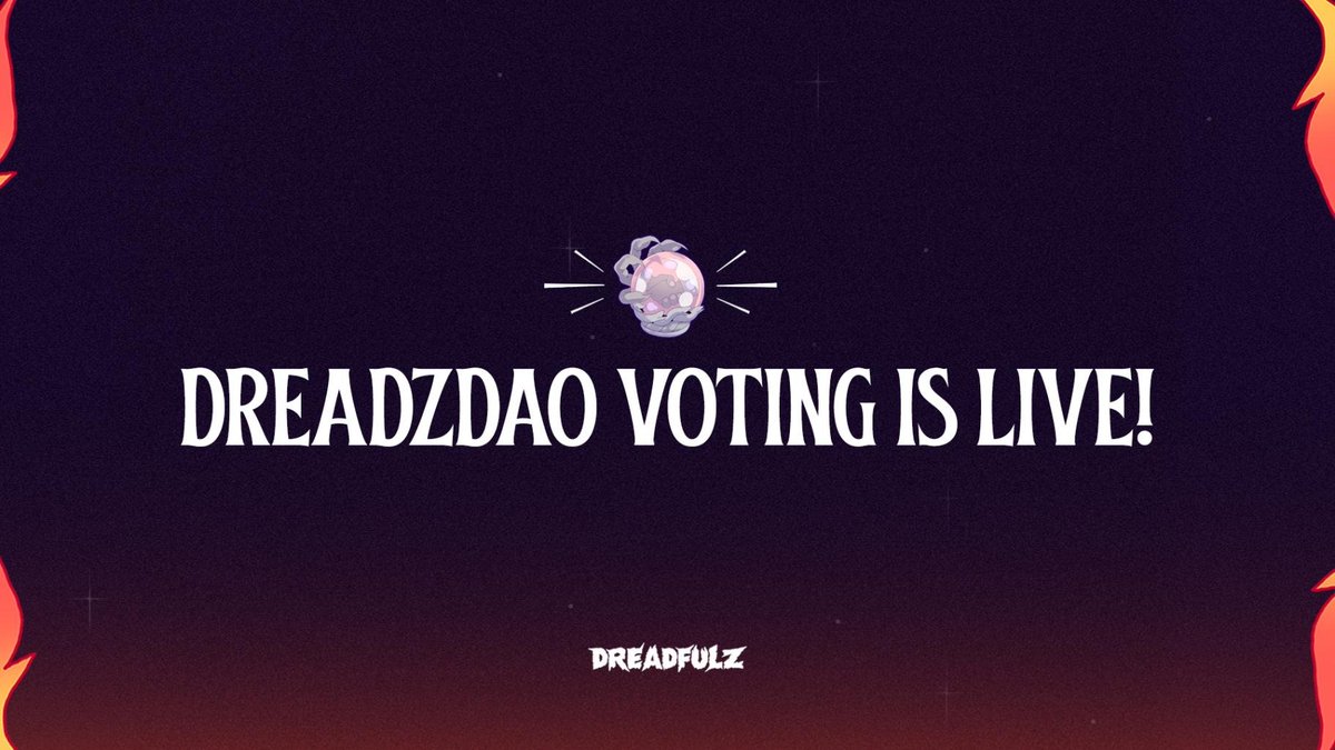 DreadzDAO voting has commenced! 🤝 

Stake your Dreadfulz &amp; earn $DREAD - your share of vault ownership + DAO governance. Current vault value sits at 69 ETH and growing.
