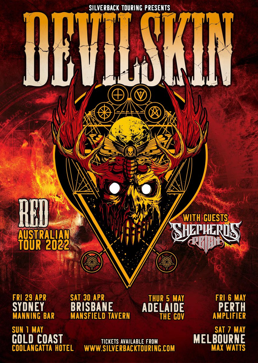 DimiNakov's tweet photo. EPIC. #DEVILSKIN ( @DevilskinNZ ) are heading to #AUSTRALIA. Get Ready To #RockYourSocksOff & Get Your #BadAss Tickets Here From #SilverbackTouringAU ( @silverbackau ) <>> https://t.co/c5Hl09nYb8 https://t.co/BEHEBpn3rY