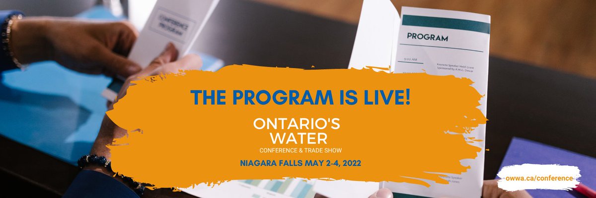 Check out the programming Wednesday May 4th at Ontario's Water Conference and Trade Show! Listen and engage with topics in Asset Management, Distribution, Groundwater, Small Systems, Emerging Issues and Treatment. pheedloop.com/owwa22/site/pr…
#Water22