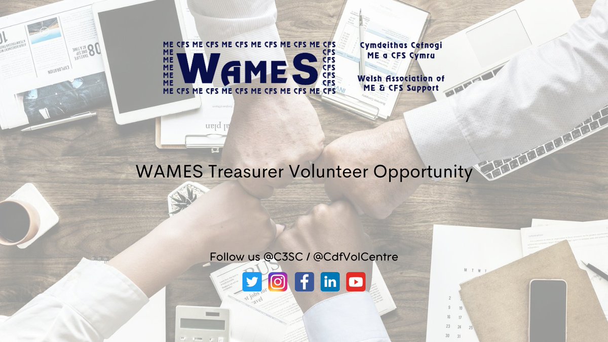 cdfvolcentre's tweet photo. Welsh Association of ME and CFS Support (WAMES) are seeking a new volunteer Treasurer to join their team. Find out more about this opportunity at: https://t.co/12M0Mg5D8G
#volunteering #opportunities #wames #treasurer https://t.co/0u5MmXqw0F