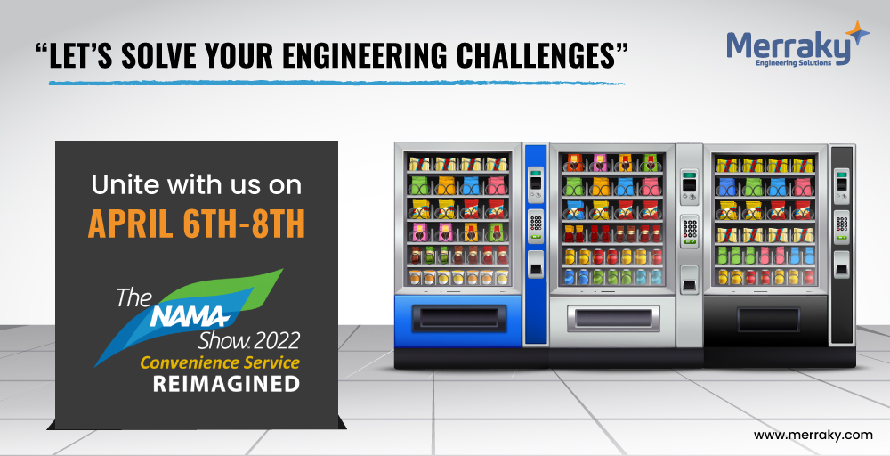 MerrakyEngg's tweet photo. With less than 1 day to go, #TheNAMAShow2022 in Chicago is the Future of Innovation and Technology. Merraky is proud to present services &amp; solutions for Vending Machines, Kiosk, and much more. Book your time - https://t.co/I3C1xYD1a1 &amp; Join us on April 6th-8th.  
#NAMAShow https://t.co/MMuzbmWAd1