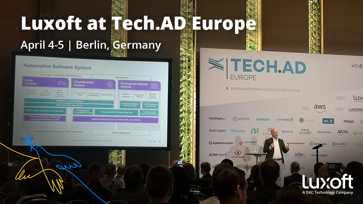luxoft's tweet photo. Karsten Hoffmeister’s presentation at #TechAD Europe in Berlin where he touched upon the challenges in transformation toward a #softwaredefinedvehicle received some great feedback. Thanks to everyone who took part in the conference. https://t.co/gJW0bZae66