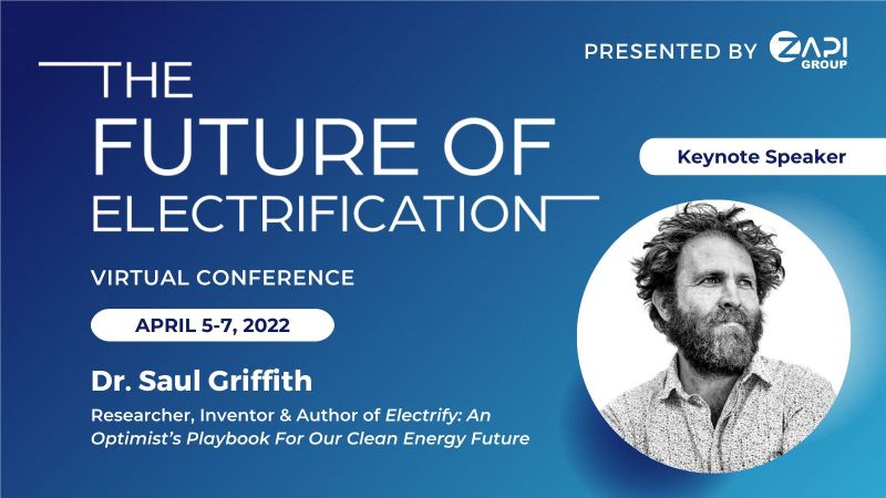 Next up, our keynote session featuring Saul Griffith, "Electrify Everything Sustainably!"  Tune in to learn how we can create a sustainable future and much more! 

Forgot to register for the #FutureofElectrification conference? You can still register: hubs.ly/Q017pY090