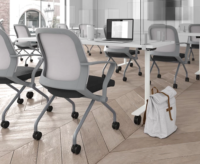 CFS_MplsMN's tweet image. United Chair Rackup is a complete collection of stylized chairs with a flexible backrest and tilt to provide a feeling of instant comfort. Nesting models with a folding seat offer a compact and quick storage solution perfect for all types of reconfigurable workspaces.