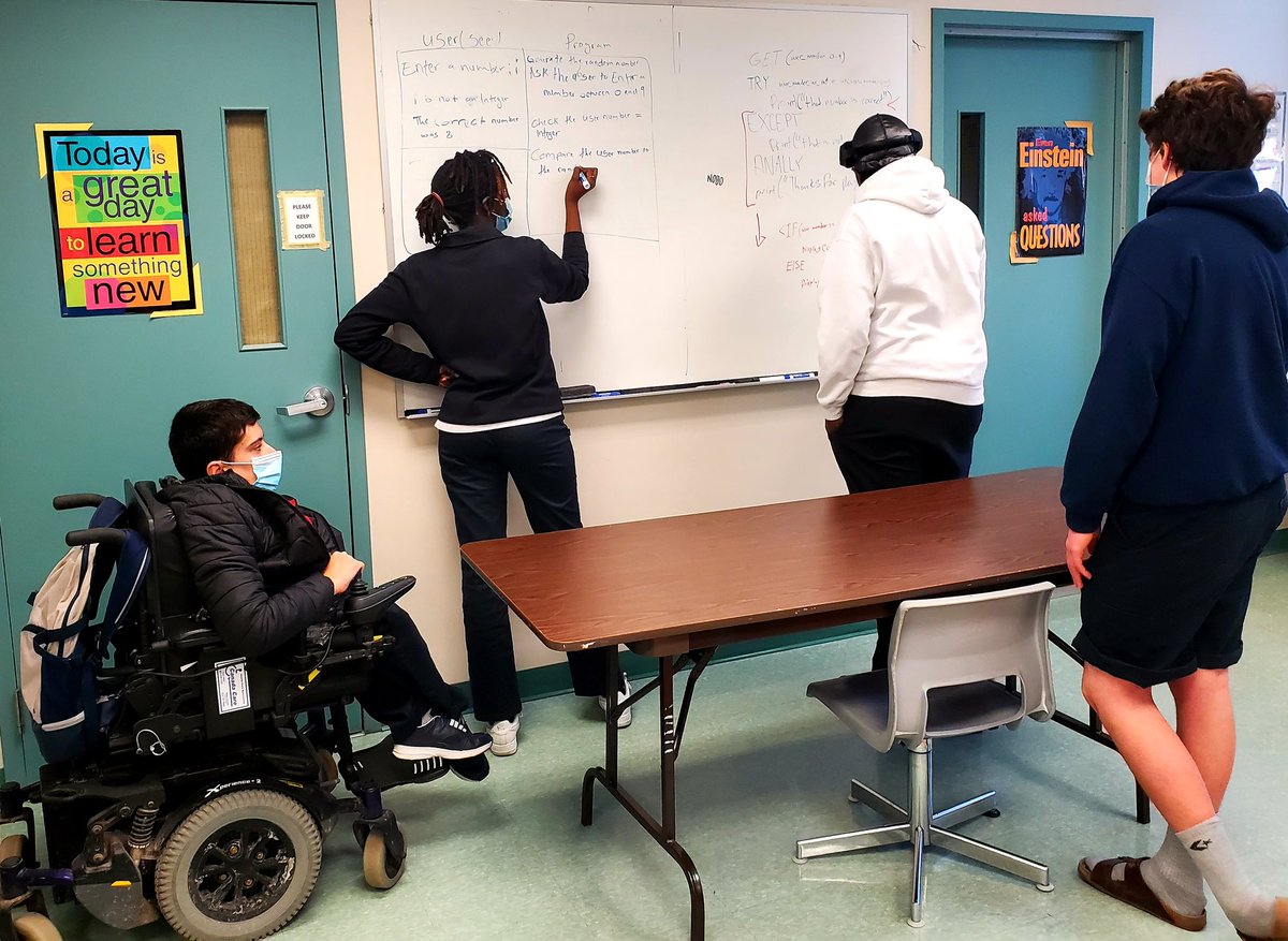 LRaffinOCSB's tweet photo. #ICS3U #Programming students @ImmaculataOCSB working on storyboard, top-down design, flowchart, pseudocode & test cases for #trycatch! #deepLearning #whymac https://t.co/iM2VAehq0A