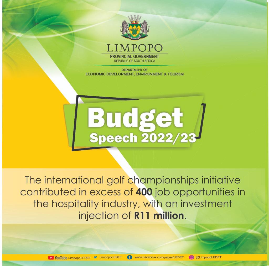 <a href="/LimpopoChamps/">Limpopo Championship</a> has created more than 400 job opportunities in the hospitality industry with an injection of 11 million.