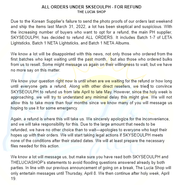 TheLuciaShop's tweet photo. #TLS_Updates
- NO DMS
- we will only answer until Thursday
- sent to emails! please answer the form attached
- let us know if you didn't receive anything then provide us with an updated email https://t.co/MgsMEzDRqY