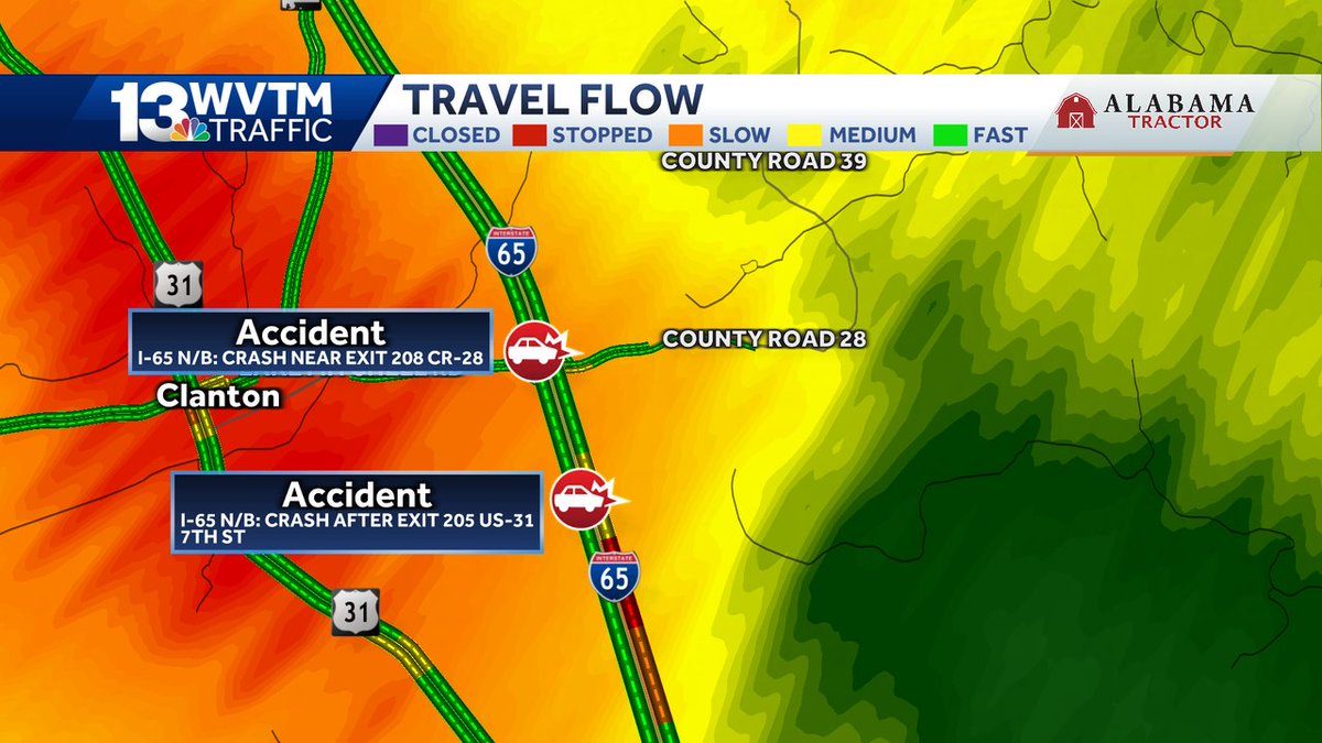 HarmonyWx2023's tweet photo. I-65 N/B: Crash near Exit 208 CR-28 >>>
I-65 N/B: Crash after Exit 205 US-31 7th St >>>
#ALtraffic #WVTM13
https://t.co/IR1jQ3h0Da https://t.co/1JzPD1AuaE