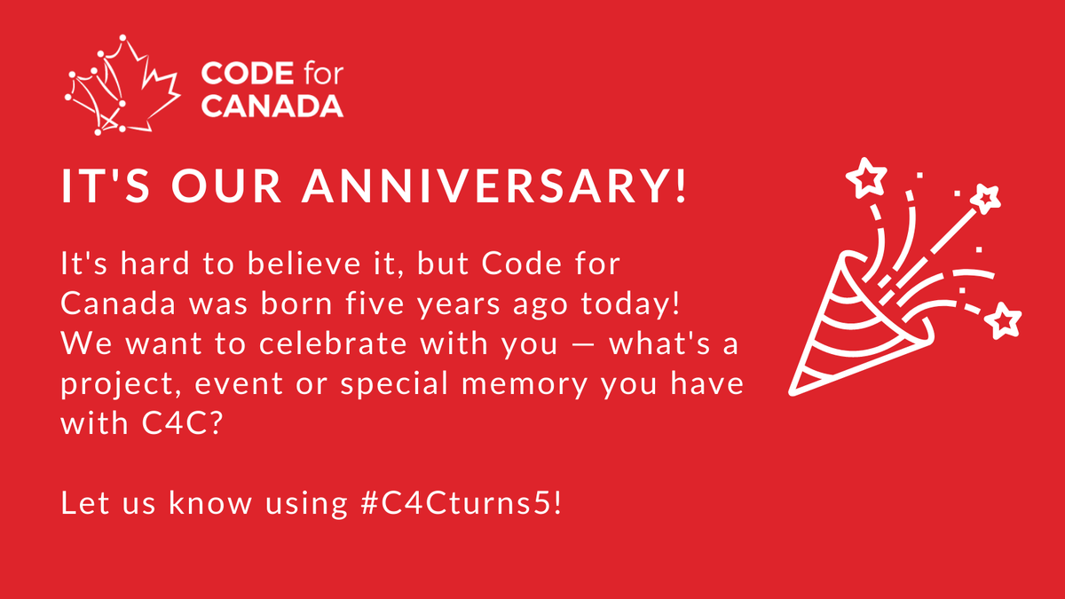 code4ca's tweet photo. It’s hard to believe it, but C4C was born five years ago today! 🎉 It’s been quite the journey and we couldn’t have done it without you. To celebrate, we’ll be sharing special moments and we want you to join us! Let us know about a memory you have with us using #C4Cturns5 https://t.co/zjJnEEomOV
