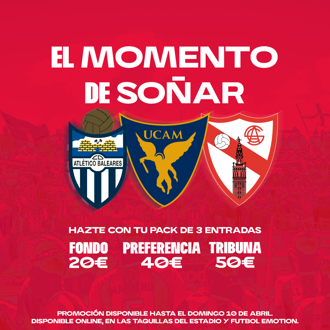 EL MOMENTO DE SOÑAR✨

Se acerca el tramo definitivo de la temporada y necesitamos estar más unidos que nunca🙌🏼

¿Seremos capaces de llenar el Mirador en los 3 próximos partidos? Yo digo SÍ🔥

Promoción disponible en👇🏼

bit.ly/vsBaleares

<a href="/AlgecirasFutbol/">FUTBOL EMOTION ALGECIRAS</a>

Taquillas Estadio