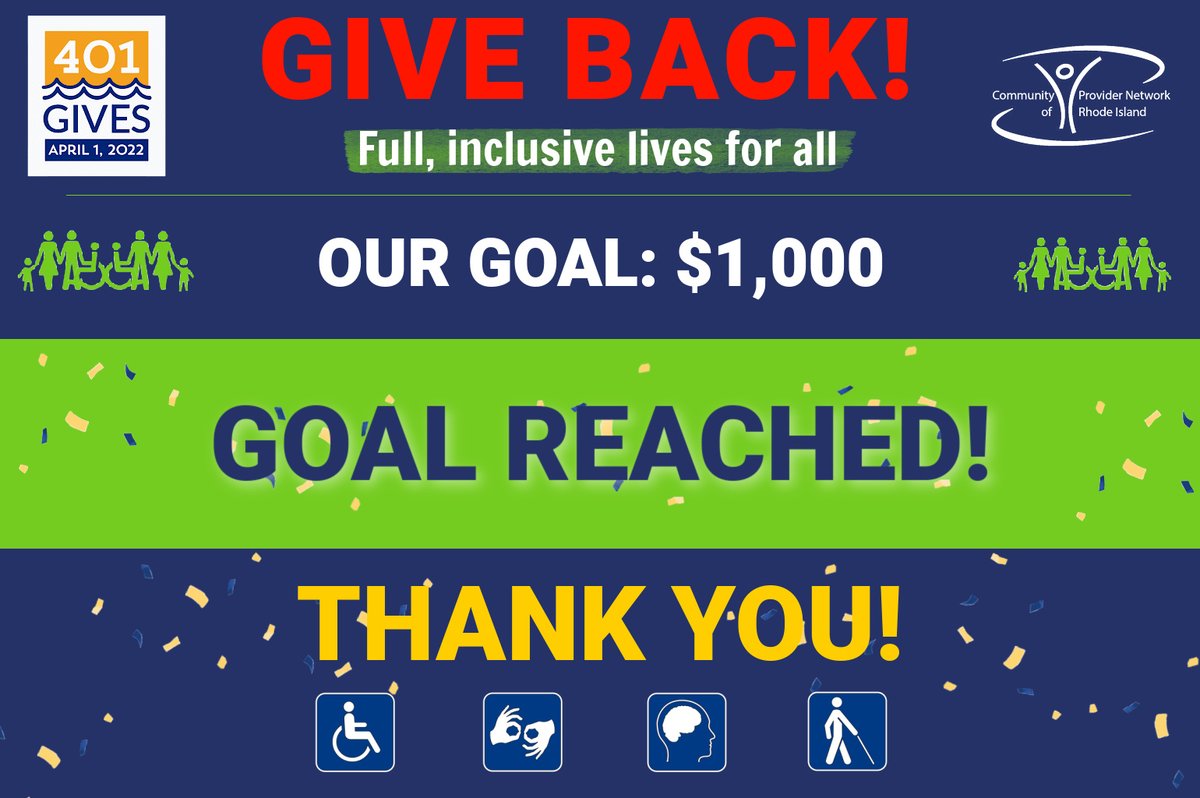 CPNRI's tweet photo. Thank you, thank you, thank you! ๐
We are blown away by your generosity. Thank you for helping give a voice to people of ALL abilities in our legislative process.
Now, our work continues to pass S2311 & H7180. #StableWorkforceStableLives https://t.co/GhGIr4YuRP