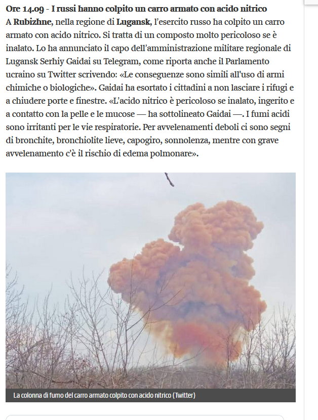 matteornati's tweet photo. Qualcuno tipo @disinformatico o @butacit può ricordare al @Corriere  che "Tank" non è solo carro armato ma anche cisterna/serbatoio?
No perchè ho il sentore che abbian tradotto a cazzo visto il tweet e relativo contesto https://t.co/J6bJcRmo46