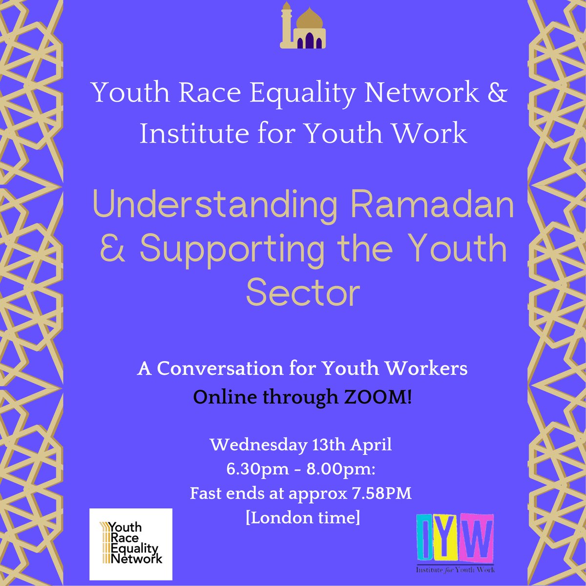 Ramadan Mubarak to all our Muslim colleagues, hope the blessed month has started well.
Please do join us for a collective Iftar, an evening of insight and discussion of this important month. Book now: lnkd.in/e-vRK8Rx
#ramadan #iftar #youthwork #youthworkers #youthsector