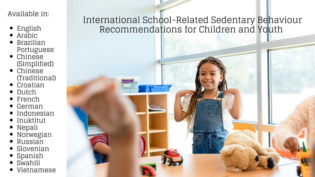 Sedentary Behaviour Research Network (@sedbehaviourrn) on Twitter photo SBRN is proud to launch recommendations for improving student health and wellbeing through managing school-related #SedentaryBehaviour! They are available in English, French, Inuktitut and several other languages. Learn more: sedentarybehaviour.org/school-relatedā¦
<a href="/CHEO/">CHEO Ottawa</a> <a href="/UPEI/">University of PEI</a> <a href="/PHECanada/">PHE Canada | EPS Canada</a> SBRN is proud to launch recommendations for improving student health and wellbeing through managing school-related #SedentaryBehaviour! They are available in English, French, Inuktitut and several other languages. Learn more: sedentarybehaviour.org/school-relatedā¦
<a href="/CHEO/">CHEO Ottawa</a> <a href="/UPEI/">University of PEI</a> <a href="/PHECanada/">PHE Canada | EPS Canada</a>