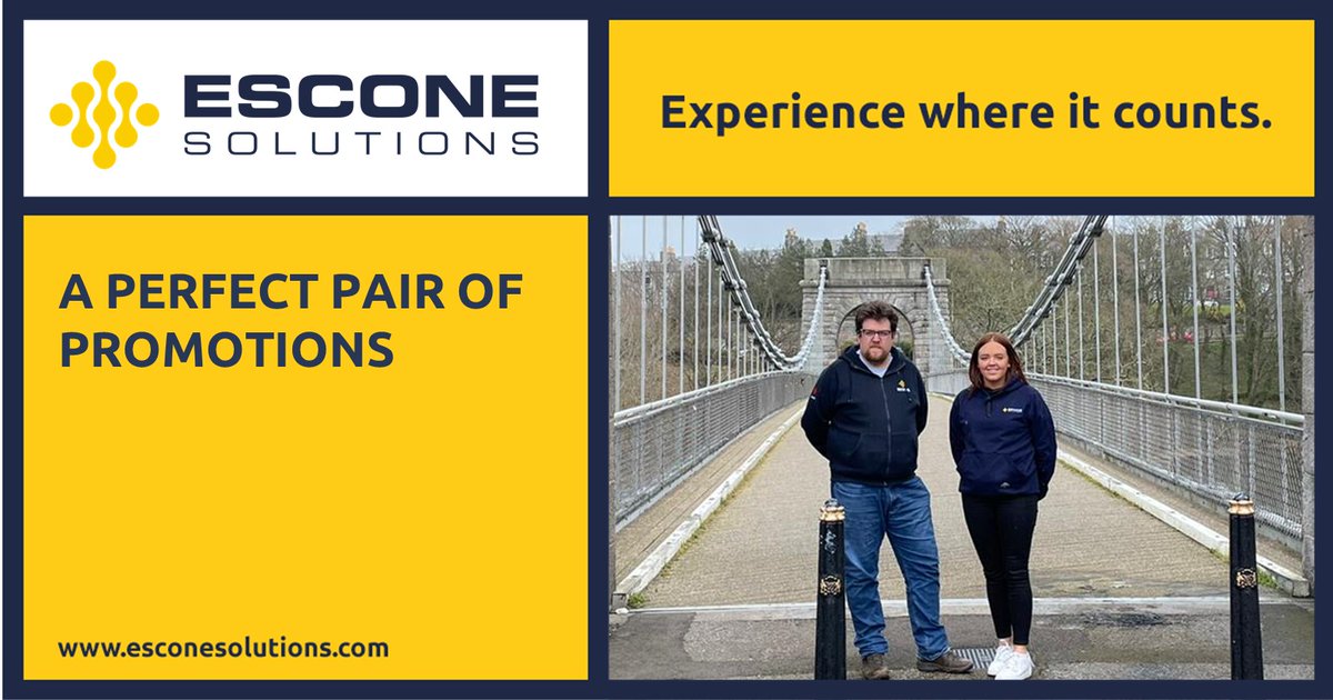 esconesolutions's tweet photo. NEWS: Internal Promotions at Escone Solutions! 

We are thrilled to announce the internal promotions of not one, but two of our Escone Solutions team members, Jodie Donald and Douglas Stewart!

To read all about their new promotions, click here > https://t.co/AQnhOJOsFi https://t.co/Kbo9Qx29ux
